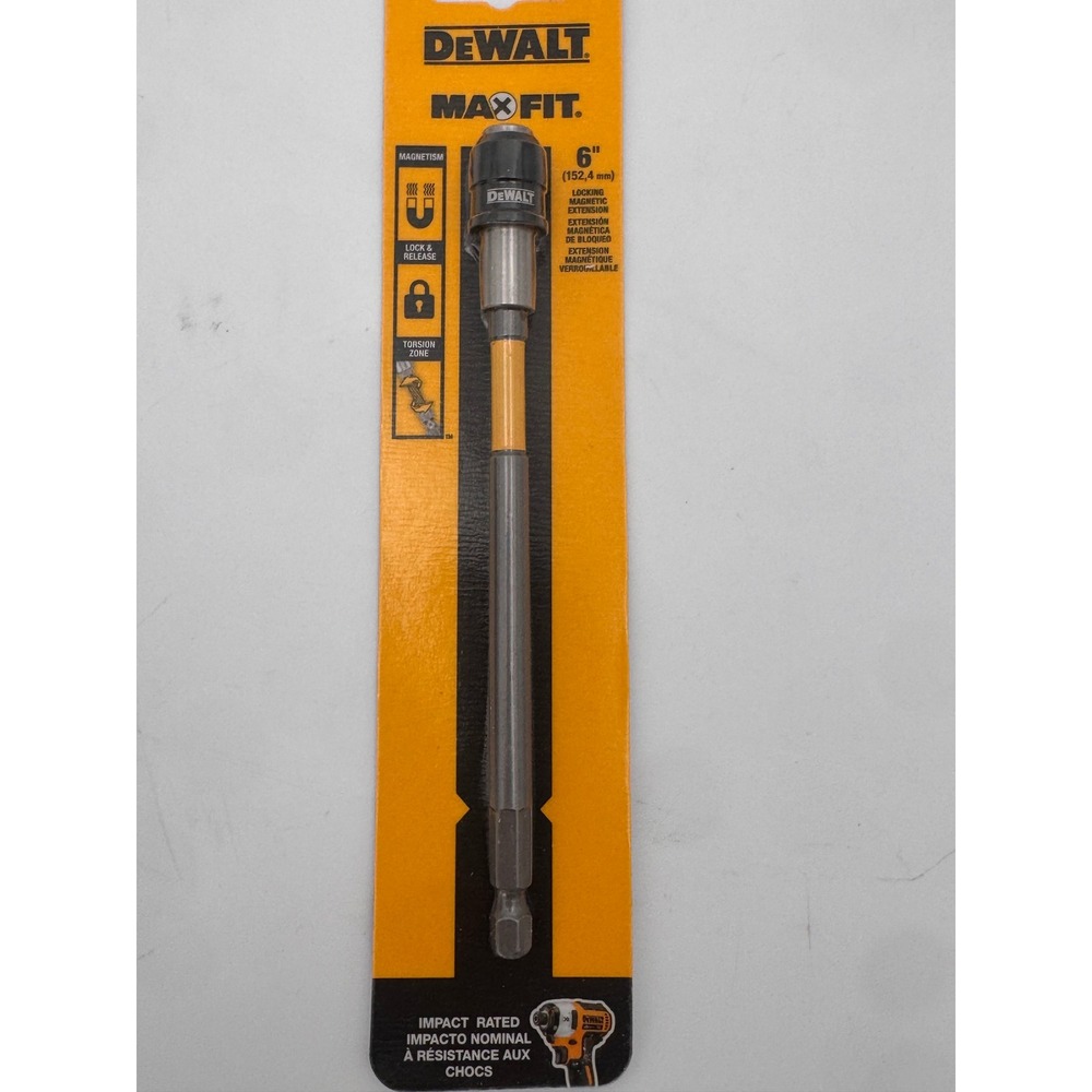 DeWALT‎ Max Fit 6in Locking Magnetic Bit Extension Impact Rated DWA6EXTMF New